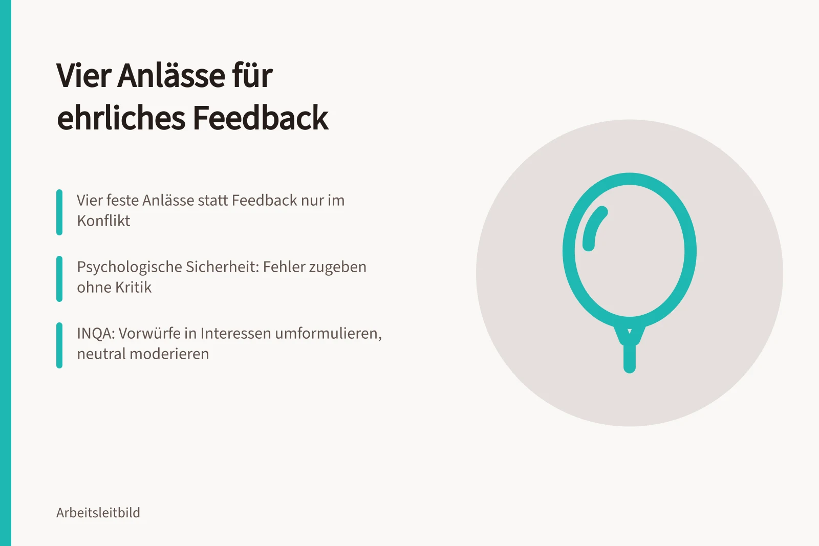 Kalender mit vier Feedback-Anlässen und Regeln für Fehleroffenheit