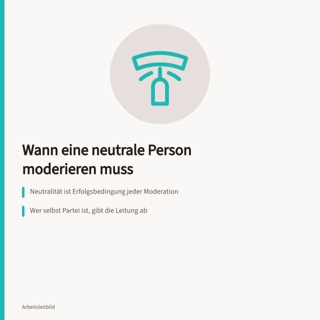 Karte zur Neutralität bei der Moderation von Konfliktgesprächen. Wann muss eine neutrale Person im Betrieb moderieren?