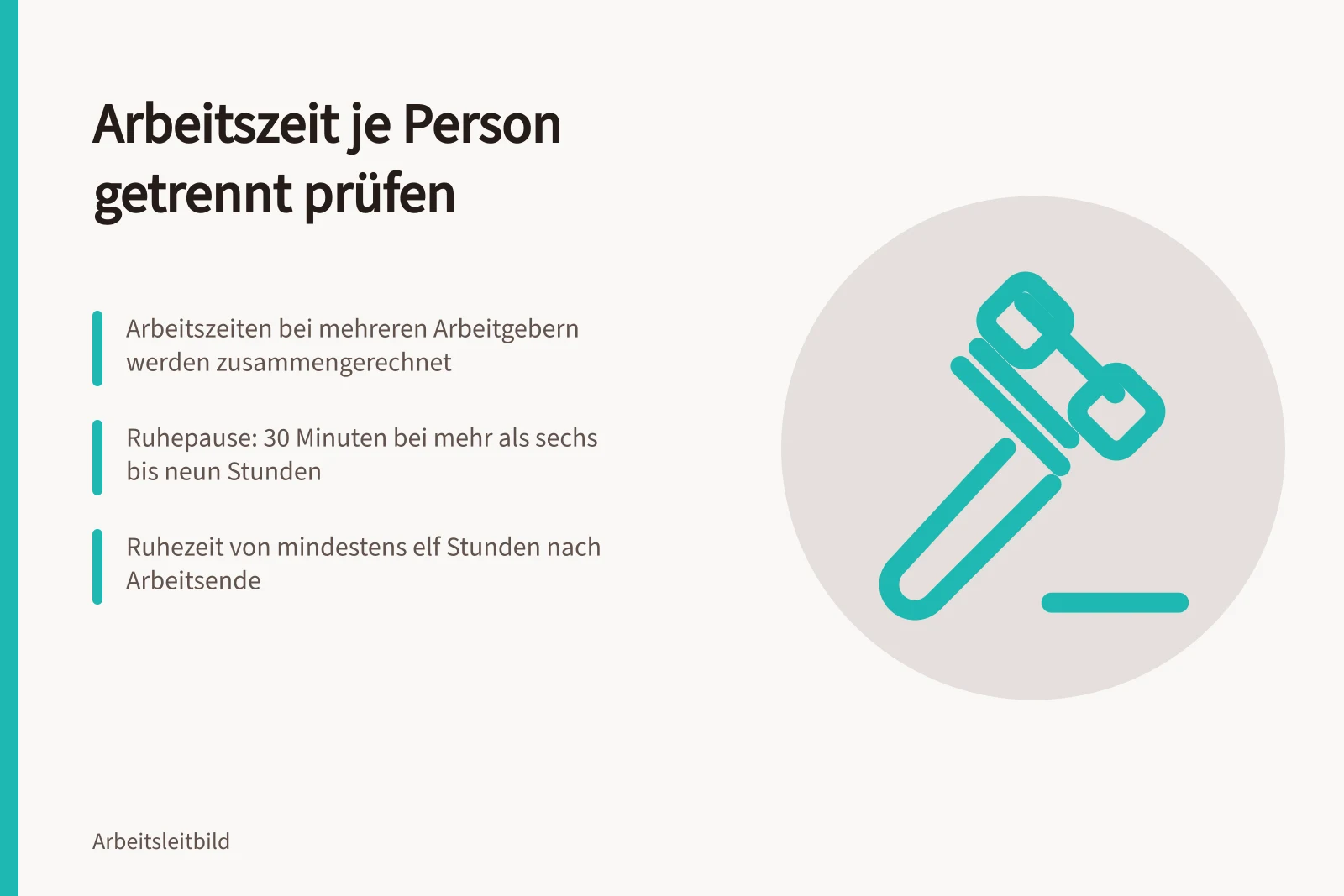 Arbeitszeitrecht: Personenstunden, Ruhepausen und Ruhezeit getrennt je Person