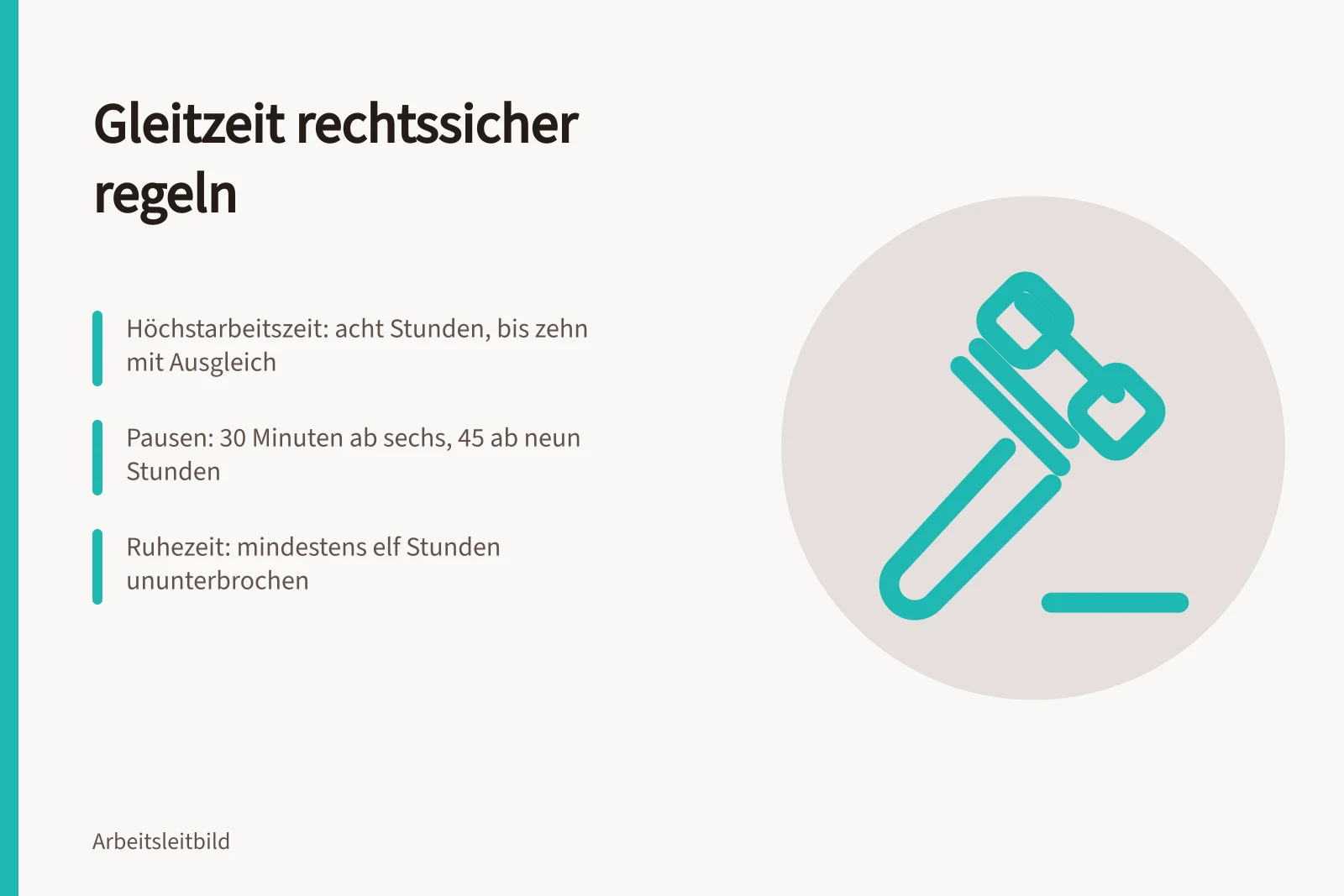 Karte zu Gleitzeit: Arbeitszeitgesetz, Pausen und Ruhezeit im Überblick