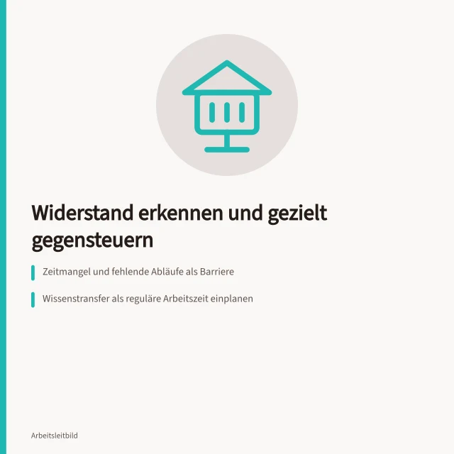 Karte zu Barrieren des Wandels und passenden Gegenmaßnahmen im Betrieb. Widerstand gegen Veränderungen: Barrieren erkennen und Gegenmaßnahmen ableiten